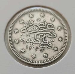 1327-4 GÜMÜŞ 2 KURUŞ SULTAN MEHMET REŞAT DÖNEMİ ORİJİNAL ÇİLALTI G2ÇÇ3 NADİR