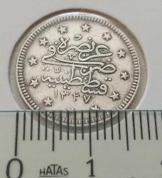 1327-4 GÜMÜŞ 2 KURUŞ SULTAN MEHMET REŞAT DÖNEMİ ORİJİNAL ÇİLALTI G2ÇÇ3 NADİR