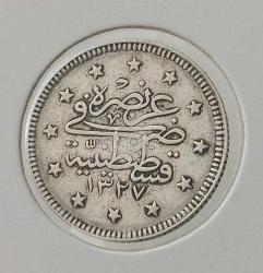 1327-4 GÜMÜŞ 2 KURUŞ SULTAN MEHMET REŞAT DÖNEMİ ORİJİNAL ÇİLALTI W2XX3 NADİR