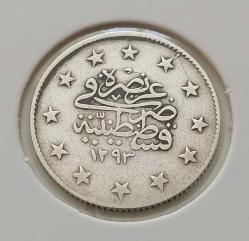 GÜMÜŞ 2 KURUŞ 1293-22 SULTAN II.ABDÜLHAMİT DÖNEMİ ORİJİNAL ÇOK ÇOK TEMİZ 1T2ŞS NADİRDİR