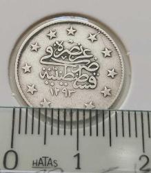 GÜMÜŞ 2 KURUŞ 1293-22 SULTAN II.ABDÜLHAMİT DÖNEMİ ORİJİNAL ÇOK ÇOK TEMİZ 1T2ŞS NADİRDİR