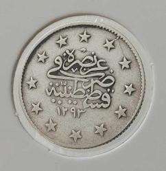 GÜMÜŞ 2 KURUŞ 1293-22 SULTAN II.ABDÜLHAMİT DÖNEMİ ORİJİNAL ÇOK ÇOK TEMİZ 1T2ŞS NADİRDİR