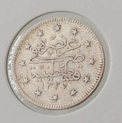 1327-2 GÜMÜŞ 2 KURUŞ SULTAN MEHMET REŞAT DÖNEMİ ORİJİNAL ÇİL AEÖ1U NADİRDİR