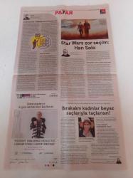 Cumhuriyet Pazar Gazetesi - 27 Mayıs 2018 - Mücadeleye Devam- Cumartesi Anneleri - İsmailağa Marka Giyer - Bırakalım Kadınlar Yaşlı Yaşasınlar - Star Wars Zor Seçim Han Solo - Müzik Tarihinin Kafası Çiçek Yılları - Barbaros Şansal - Mine Söğüt - Melis Alphan - Mirgün Cabas