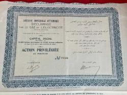 Gaz ve Elektirik Osmanlı Anonim Şirketi 1891 Hisse Senedi