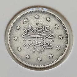 GÜMÜŞ 2 KURUŞ 1293-30 SULTAN II.ABDÜLHAMİT DÖNEMİ ORİJİNAL ÇOK ÇOK TEMİZ 2L1JJ NADİRDİR