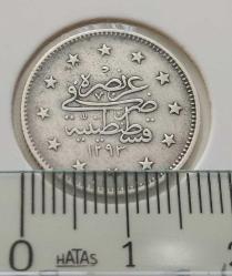 GÜMÜŞ 2 KURUŞ 1293-30 SULTAN II.ABDÜLHAMİT DÖNEMİ ORİJİNAL ÇOK ÇOK TEMİZ 2L1JJ NADİRDİR