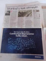 Akşam Cumhuriyet'in 80. Yılı Gazetesi - 29 Ekim 2003 - İşgal Altındaki İstanbul'da Cumhuriyet'in İlanından 5 Yıl Önceki Direniş Meşalesini Akşam Yakmıştı - İngiliz İstihbaratçılar 4 Yıl Önce Ülkesine Rapor Etti Türkler Cumhuriyet Kuracak - Çağdaş Türkiye'nin Temel Taşı Olan En Büyük Devrimleri 10 Yıla Sığdırdı - Ata'nın İsmet Paşa'yı Ateşle İmtihanı Mı- Enver Paşa