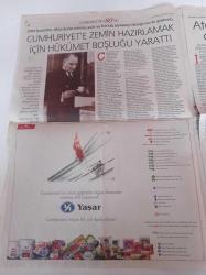 Akşam Cumhuriyet'in 80. Yılı Gazetesi - 29 Ekim 2003 - İşgal Altındaki İstanbul'da Cumhuriyet'in İlanından 5 Yıl Önceki Direniş Meşalesini Akşam Yakmıştı - İngiliz İstihbaratçılar 4 Yıl Önce Ülkesine Rapor Etti Türkler Cumhuriyet Kuracak - Çağdaş Türkiye'nin Temel Taşı Olan En Büyük Devrimleri 10 Yıla Sığdırdı - Ata'nın İsmet Paşa'yı Ateşle İmtihanı Mı- Enver Paşa