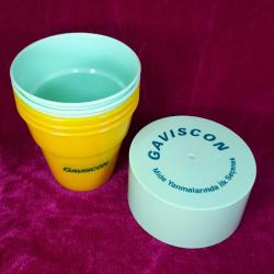 VINTAGE GAVISCON İÇİÇE GEÇMELİ 5 ADET PROMOSYON PLASTİK SEYAHAT BARDAKLARI