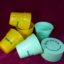 VINTAGE GAVISCON İÇİÇE GEÇMELİ 5 ADET PROMOSYON PLASTİK SEYAHAT BARDAKLARI