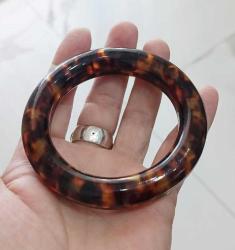 Retro Bağa Benzeri Sert Plastik Kahverengi  Bilezik Bileklik   0091