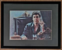 Efemera - SCARFACE "Tony Montana Smoking Cigar " Siyah Beyaz Sinema Poster - kitantik - kitaLog