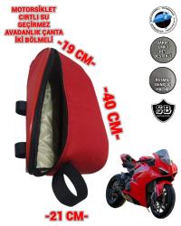 MOTORSİKLET SU GEÇİRMEZ YAN AVADANLIK ÇANTALARI 40CM KIRMIZI