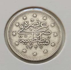 1327-1 GÜMÜŞ 2 KURUŞ SULTAN MEHMET REŞAT DÖNEMİ ORİJİNAL ÇİLALTI 3K1PP1 NADİRDİR