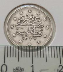 1327-1 GÜMÜŞ 2 KURUŞ SULTAN MEHMET REŞAT DÖNEMİ ORİJİNAL ÇİLALTI 3K1PP1 NADİRDİR