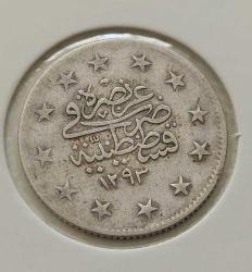 GÜMÜŞ 2 KURUŞ 1293-17 SULTAN II.ABDÜLHAMİT DÖNEMİ ORİJİNAL ÇOK ÇOK TEMİZ 3PPP2N NADİRDİR