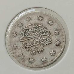 GÜMÜŞ 2 KURUŞ 1293-17 SULTAN II.ABDÜLHAMİT DÖNEMİ ORİJİNAL ÇOK ÇOK TEMİZ 3PPP2N NADİRDİR