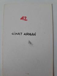 Gazete kupürü sporcu kartı - 1949 - Türk Milli futbolcu - teknik direktör tarihi - Fenerbahçe'li  kaleci Cihat Arman fotoğrafı