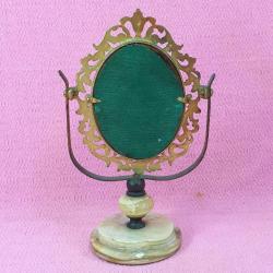 RETRO MERMER KAİDELİ PİRİNÇ OVAL AYNA