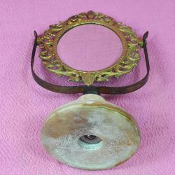 RETRO MERMER KAİDELİ PİRİNÇ OVAL AYNA