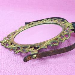 RETRO MERMER KAİDELİ PİRİNÇ OVAL AYNA