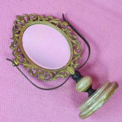 RETRO MERMER KAİDELİ PİRİNÇ OVAL AYNA