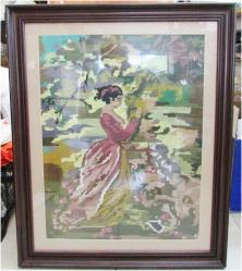 ViNTaGe AVRUPA ÇeRÇeVeLi EL İŞİ GOBLEN BÜYÜK TABLO-PANO......62cmx78cm