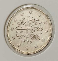 1327-1 GÜMÜŞ 2 KURUŞ SULTAN MEHMET REŞAT DÖNEMİ ORİJİNAL ÇİL 1YYY1R NADİRDİR