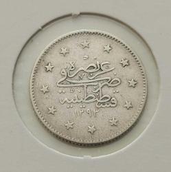 GÜMÜŞ 2 KURUŞ 1293-29 SULTAN II.ABDÜLHAMİT DÖNEMİ ORİJİNAL ÇİLALTI ĞĞ2V1 NADİRDİR