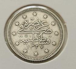 1327-2 GÜMÜŞ 2 KURUŞ SULTAN MEHMET REŞAT DÖNEMİ ORİJİNAL ÇİL-ÇİLALTI 5OOO2E NADİRDİR