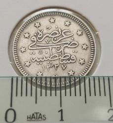 1327-2 GÜMÜŞ 2 KURUŞ SULTAN MEHMET REŞAT DÖNEMİ ORİJİNAL ÇİL-ÇİLALTI 5OOO2E NADİRDİR