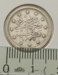 1327-2 GÜMÜŞ 2 KURUŞ SULTAN MEHMET REŞAT DÖNEMİ ORİJİNAL ÇİLALTI 6EEE2B NADİRDİR