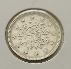 1327-2 GÜMÜŞ 2 KURUŞ SULTAN MEHMET REŞAT DÖNEMİ ORİJİNAL ÇİLALTI 4CCC2D NADİRDİR