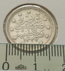 1327-2 GÜMÜŞ 2 KURUŞ SULTAN MEHMET REŞAT DÖNEMİ ORİJİNAL ÇİLALTI 4CCC2D NADİRDİR