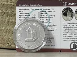 2022 - Antalya Müzesi 100. Yıl Gümüş Hatıra Parası - Darphane sertifikalı