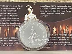 2022 - Antalya Müzesi 100. Yıl Gümüş Hatıra Parası - Darphane sertifikalı