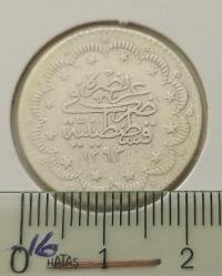 1293-16 GÜMÜŞ 5 KURUŞ SULTAN II.ABDÜLHAMİT DÖNEMİ ORİJİNAL ÇİLALTI ÇÇ2YY3 NADİRDİR