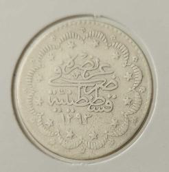 1293-16 GÜMÜŞ 5 KURUŞ SULTAN II.ABDÜLHAMİT DÖNEMİ ORİJİNAL ÇİLALTI ÇÇ2YY3 NADİRDİR