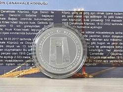 2022 - 1915 Çanakkale Köprüsü Darphane Sertifikalı Gümüş Hatıra Para - Çil