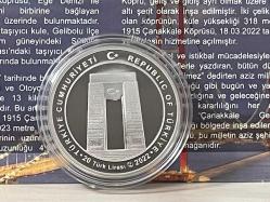 2022 - 1915 Çanakkale Köprüsü Darphane Sertifikalı Gümüş Hatıra Para - Çil
