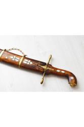 85 Cm Dekoratif El İşi Sedef İşlemeli Kılıç