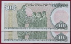 7. Emisyon 1 Tertip 10 Lira A61 769769 - 70  Seri Takipli Çil