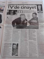 Milliyet Pazar Gazetesi - 21 Ocak 2001 - Samatya'nın İkinci Baharı- Surp Kevok Kilisesi - Televizyonda Cinayet Var Karanlıkta Koşanlar Dizisi - Haluk Bilginer - Uğur Yücel - Ahmet Ümit - Zuhal Olcay - Candan Erçetin - Gani Müjde - Fazıl Say