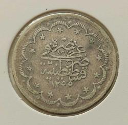 1255-7 GÜMÜŞ 5 KURUŞ SULTAN ABDÜLMECİD DÖNEMİ ORİJİNAL ÇOK ÇOK TEMİZ 1Y2VV1Ş ÇOK NADİRDİR