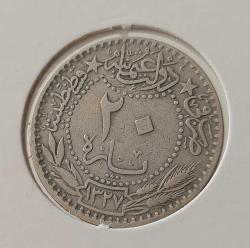 20 PARA 1327-3 SULTAN MEHMET REŞAT ORİJİNAL MADENİ NİKEL NADİR BB3CC2 ÇİLALTI