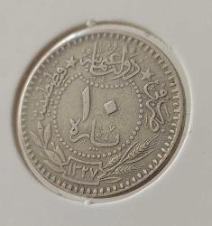 10 PARA 1327-7 SULTAN MEHMET REŞAT ORİJİNAL MADENİ NİKEL NADİR D1ÇÇ3 ÇİLALTI