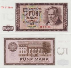 DOĞU ALMANYA DDR 5 MARK 1964 YP SERİ-REPLACEMENT. ALEXANDER VON HUMBOLDT TEMALI. ÇİL(-)