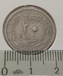 NİKEL 20 PARA 1327-5 SULTAN REŞAT ORİJİNAL MADENİ PARASI ÇİLALTI NADİR 1T2R1R