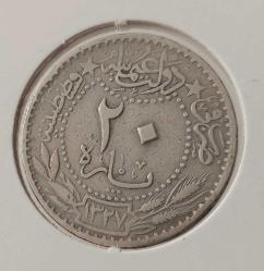 NİKEL 20 PARA 1327-5 SULTAN REŞAT ORİJİNAL MADENİ PARASI ÇİLALTI NADİR 1T2R1R